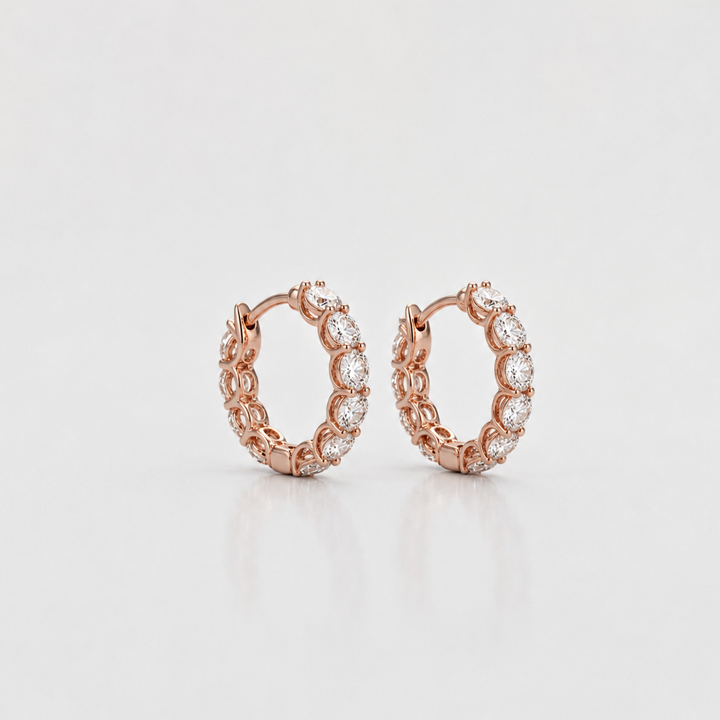 1.8 Ct. Round Cut Lab-Grown Diamond Hoop Earrings (VS-EF)