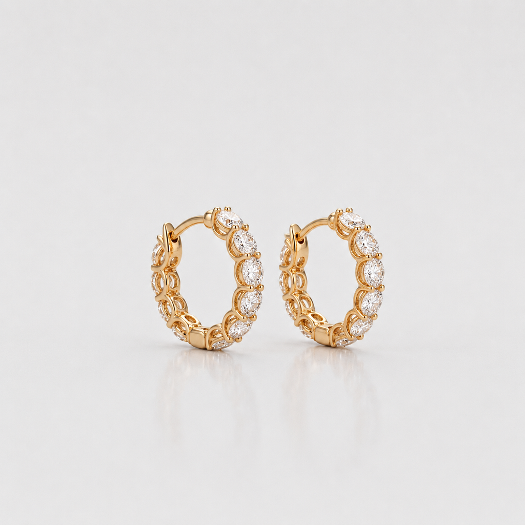 1.8 Ct. Round Cut Lab-Grown Diamond Hoop Earrings (VS-EF)