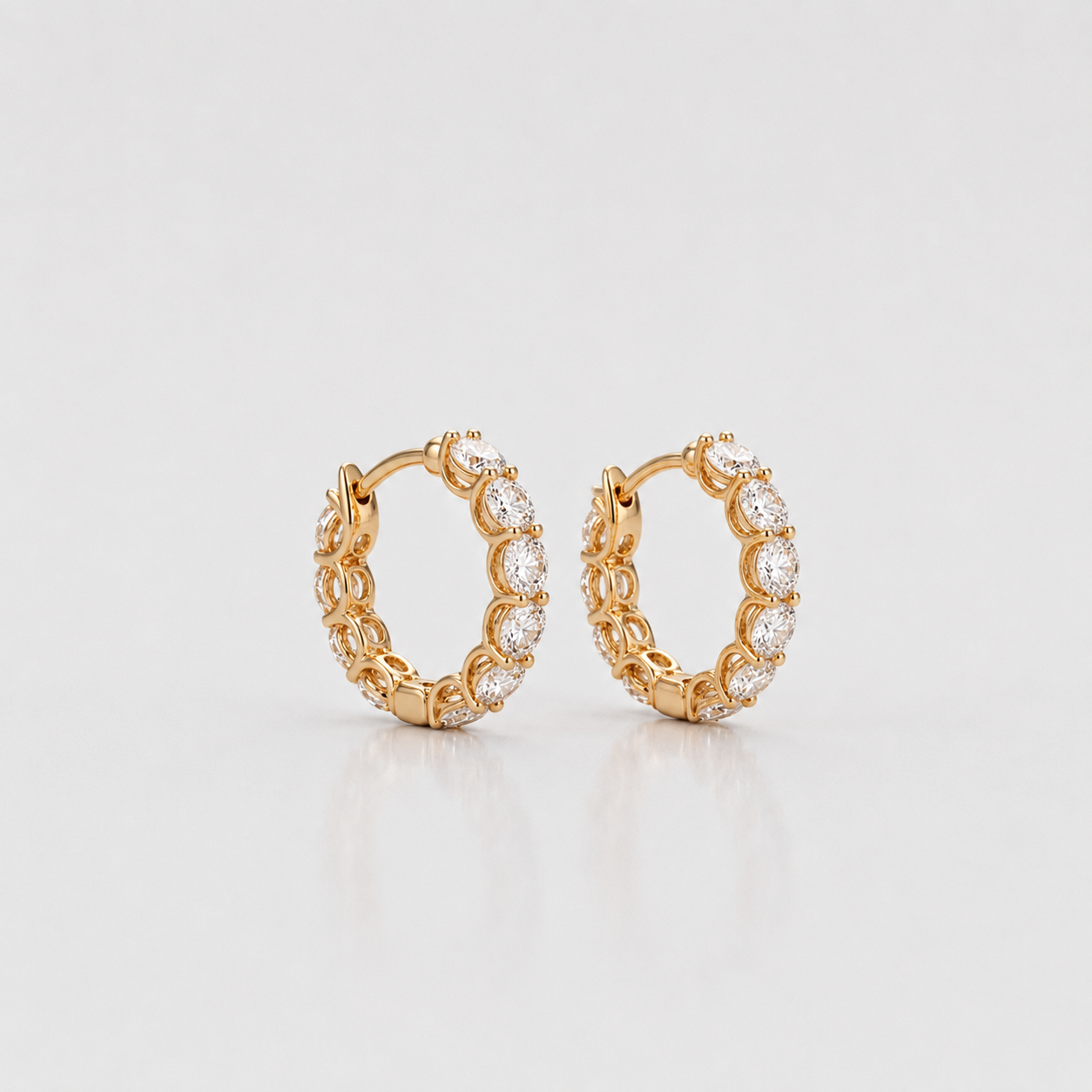 1.8 Ct. Round Cut Lab-Grown Diamond Hoop Earrings (VS-EF)