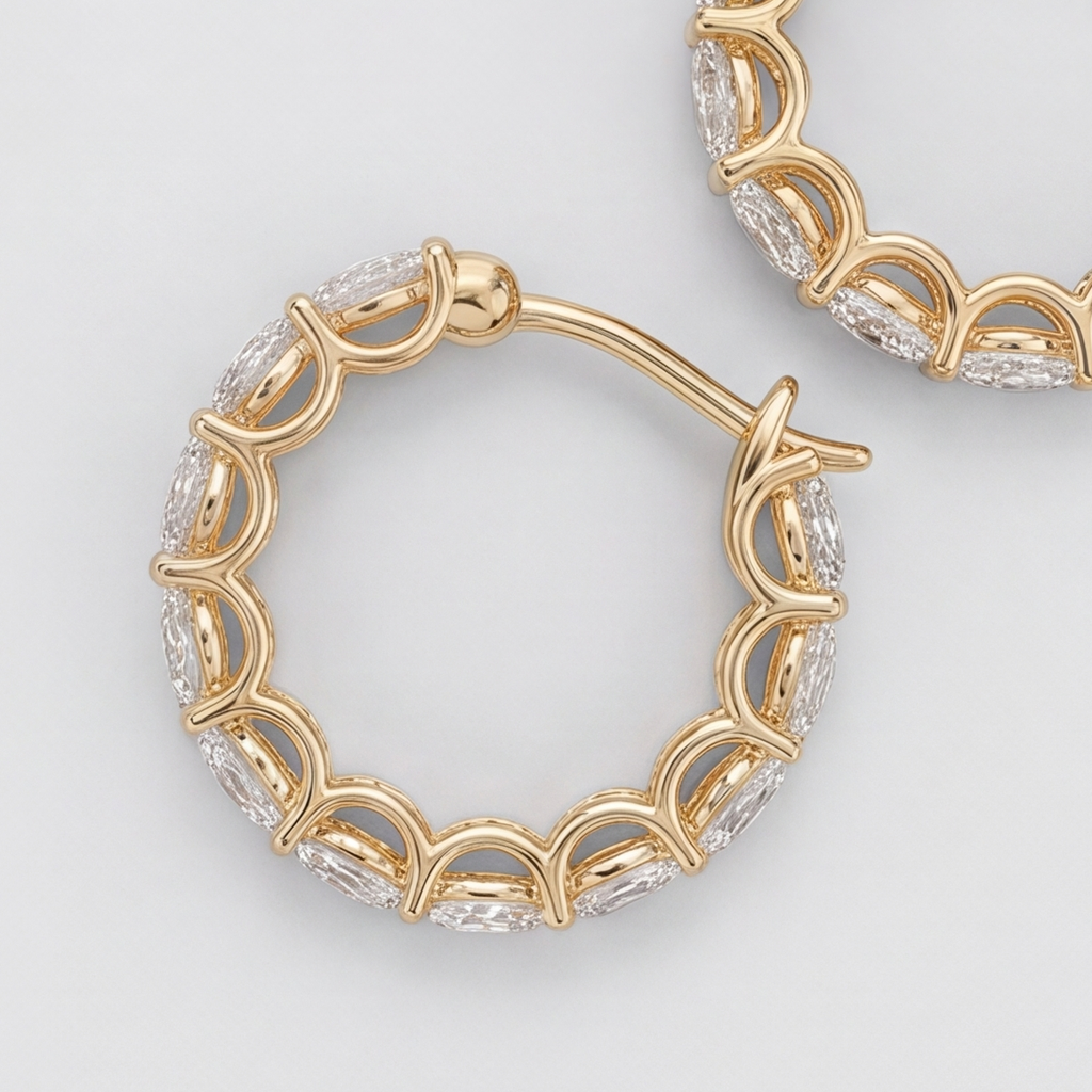 1.8 Ct. Round Cut Lab-Grown Diamond Hoop Earrings (VS-EF)