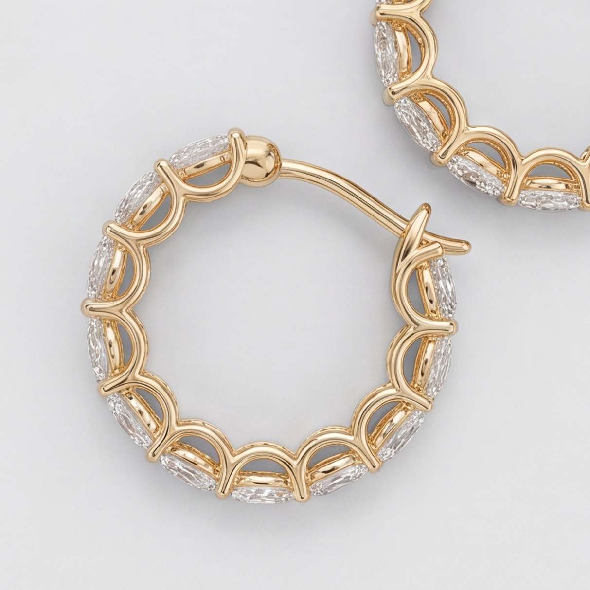 1.8 Ct. Round Cut Lab-Grown Diamond Hoop Earrings (VS-EF)
