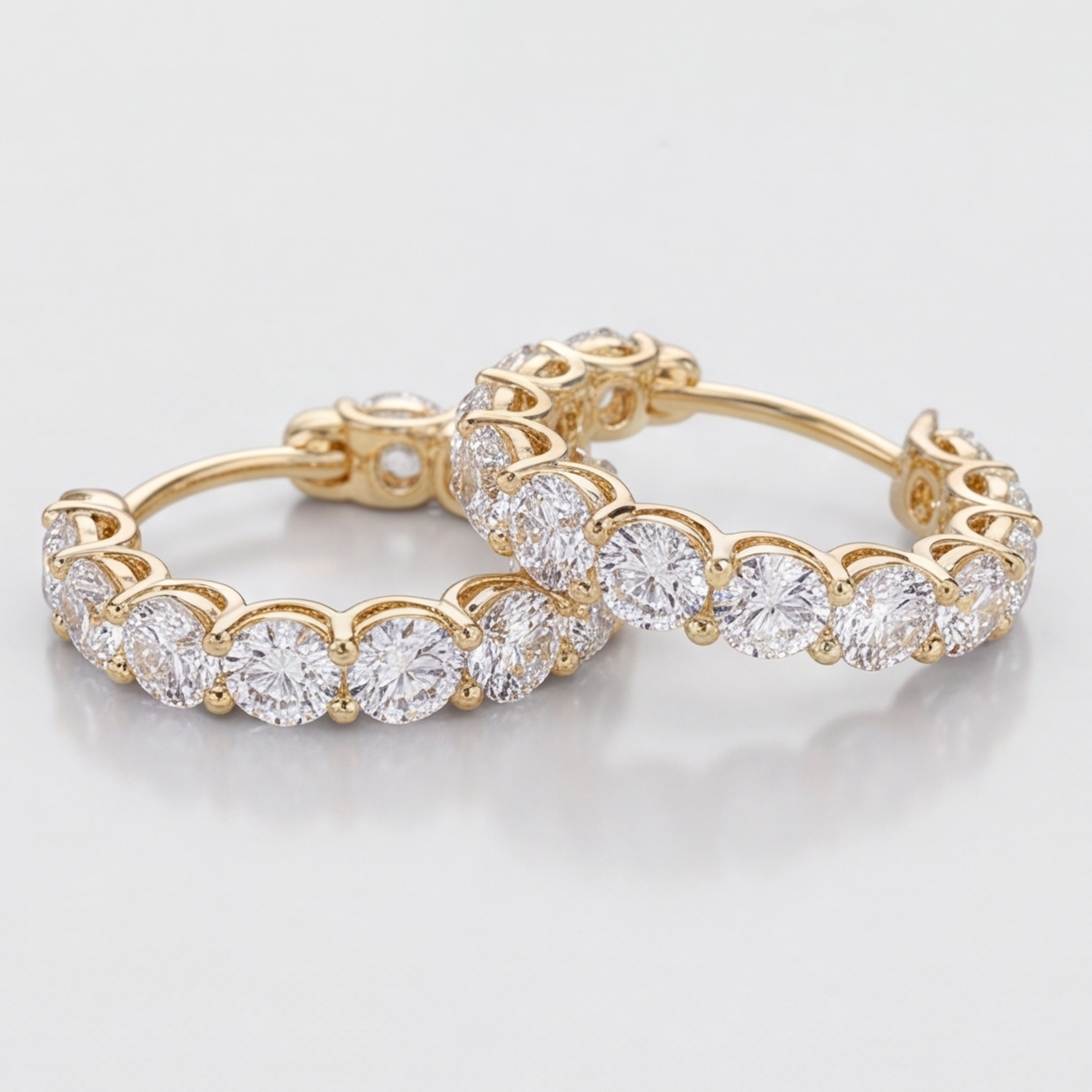 1.8 Ct. Round Cut Lab-Grown Diamond Hoop Earrings (VS-EF)