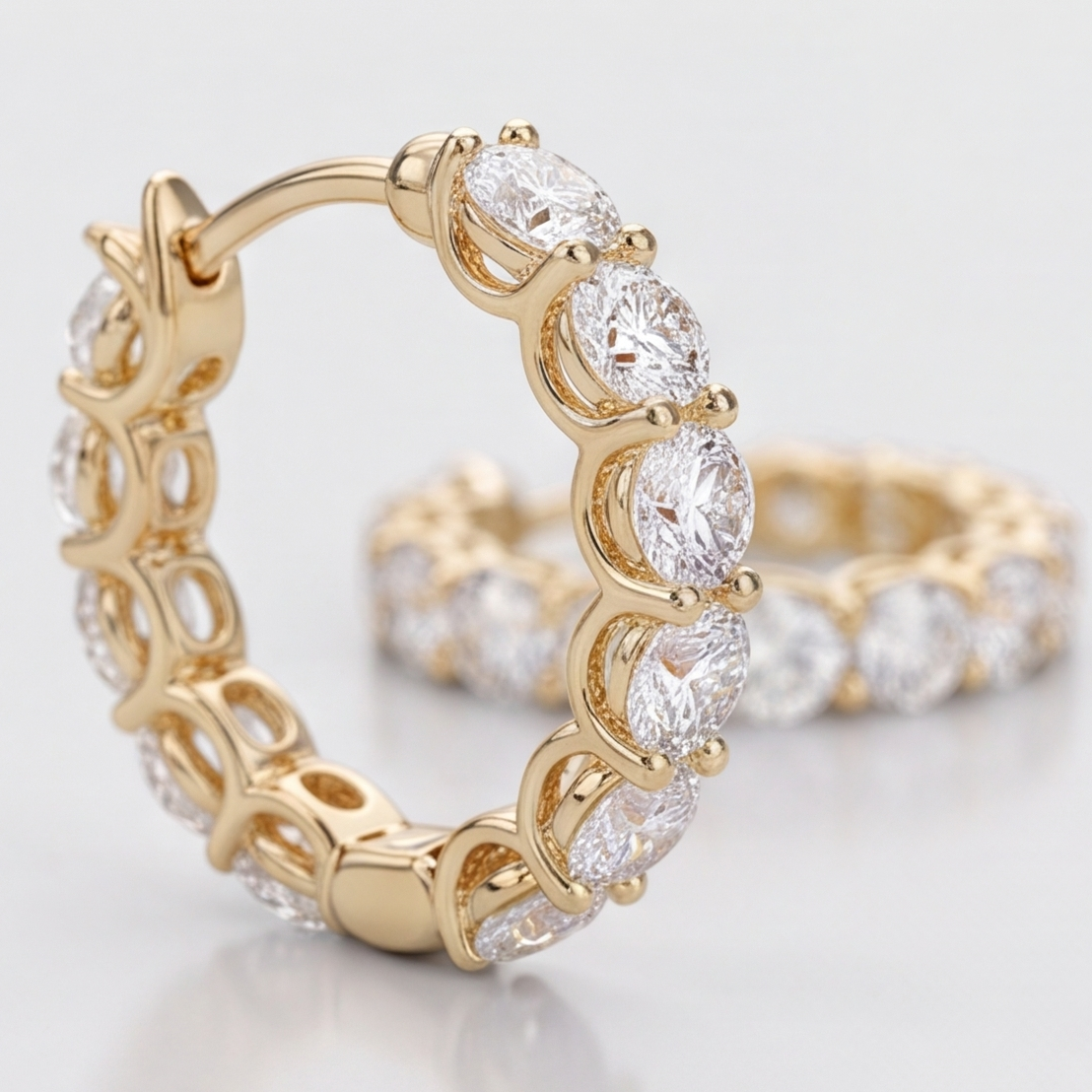 1.8 Ct. Round Cut Lab-Grown Diamond Hoop Earrings (VS-EF)