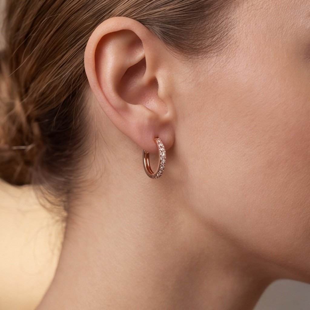 Lab-Grown Diamond Hoop Round Cut Earrings 0.70 Ct. (VS-EF)