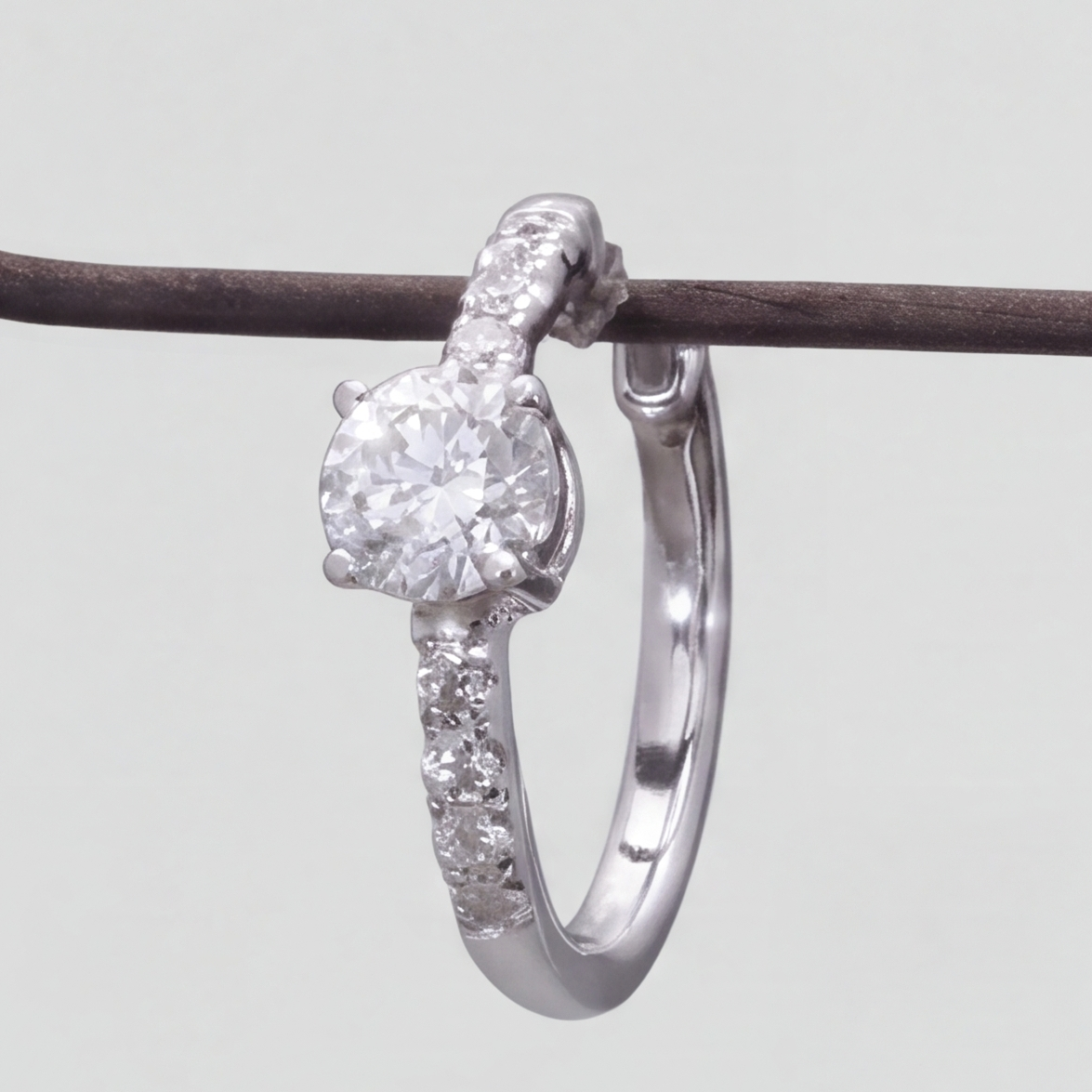 1.30 Ct. Lab Grown Diamond Round Cut Hoop Earrings (VS-EF)