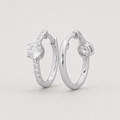 1.30 Ct. Lab Grown Diamond Round Cut Hoop Earrings (VS-EF)