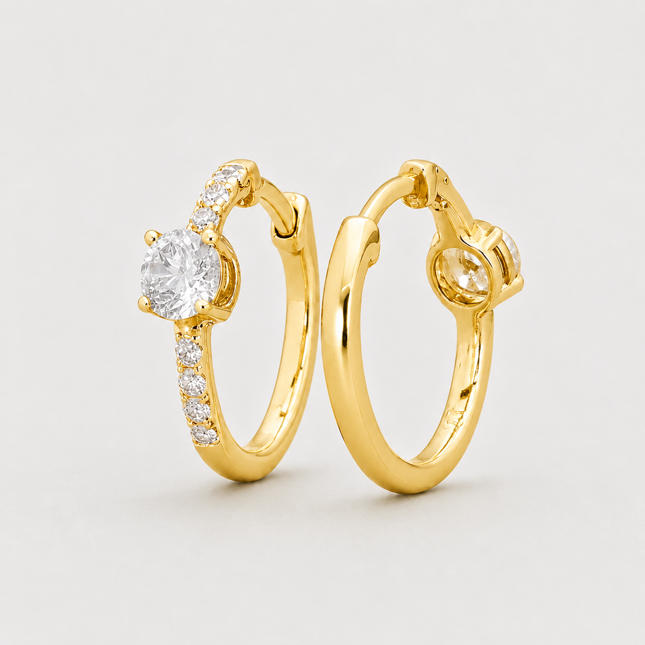 1.30 Ct. Lab Grown Diamond Round Cut Hoop Earrings (VS-EF)
