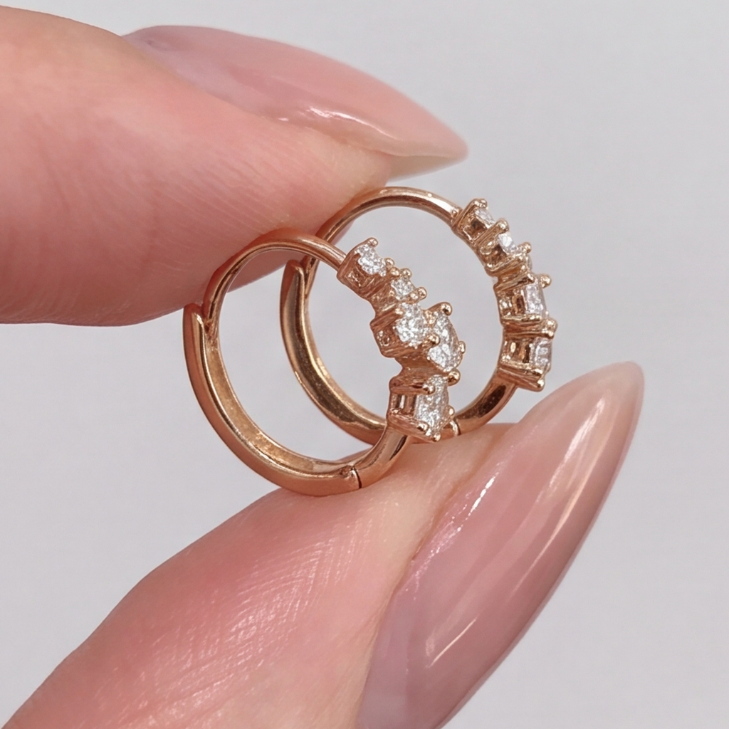 Lab-Grown Diamond Round Cut Hoop Earrings 0.40 Ct. (VS-EF)