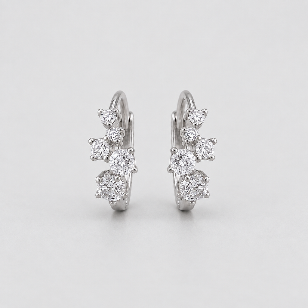 1.96 Ct. Lab-Grown Diamond Round Cut Hoop Earrings (EF/VVS-VS)
