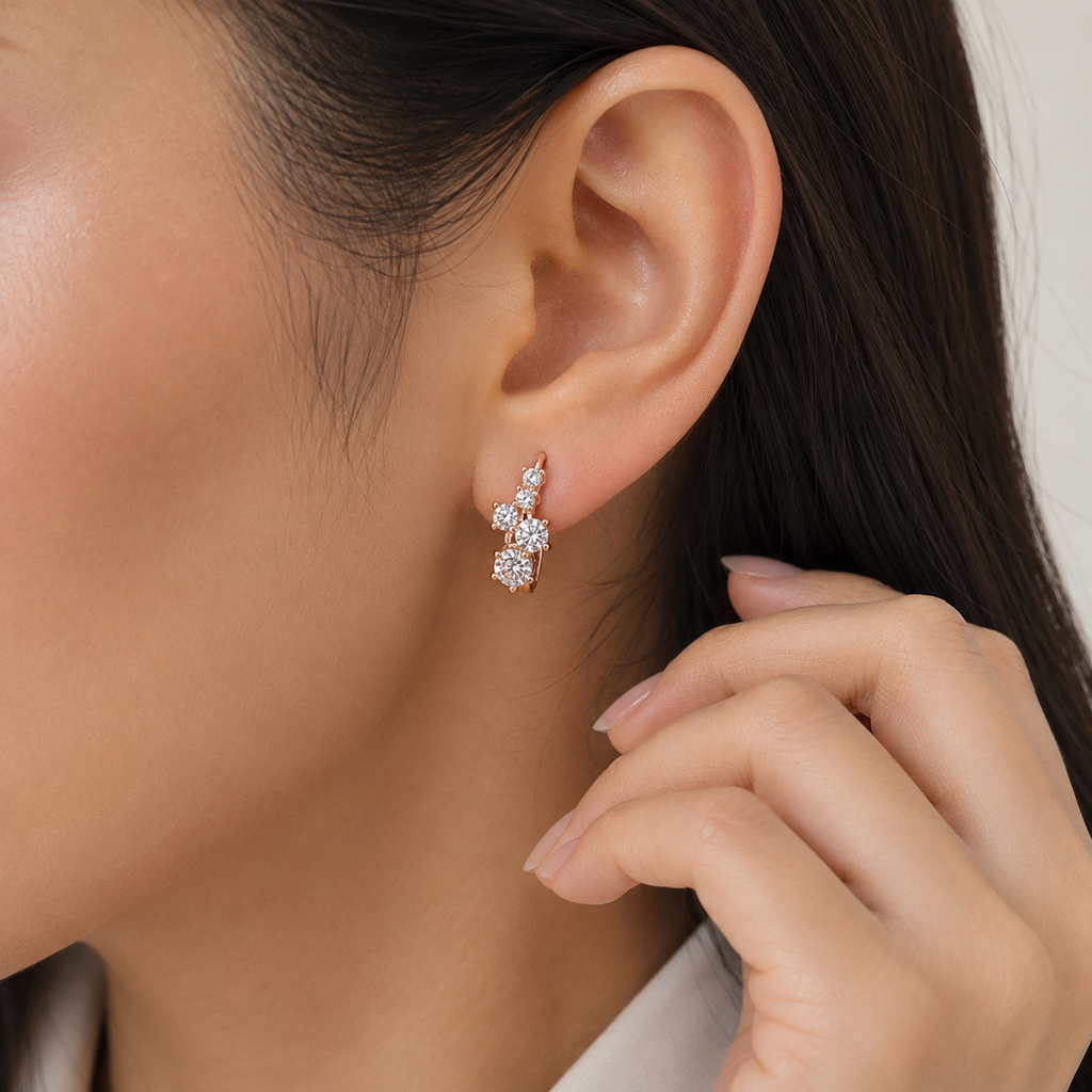 Lab-Grown Diamond Round Cut Hoop Earrings 0.40 Ct. (VS-EF)