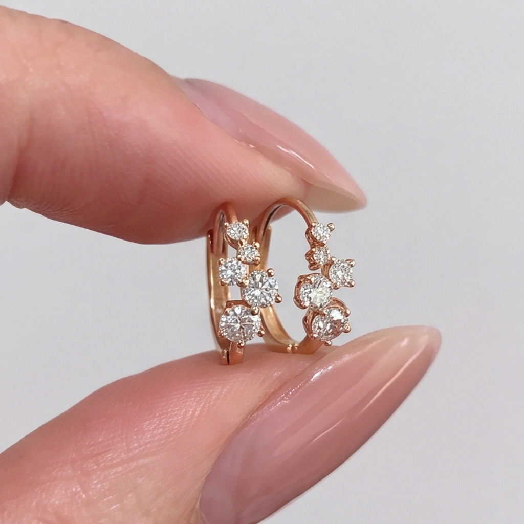Lab-Grown Diamond Round Cut Hoop Earrings 0.40 Ct. (VS-EF)