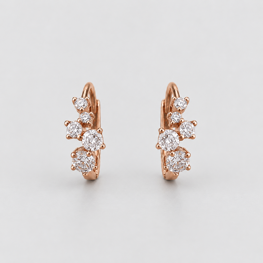 1.96 Ct. Lab-Grown Diamond Round Cut Hoop Earrings (EF/VVS-VS)