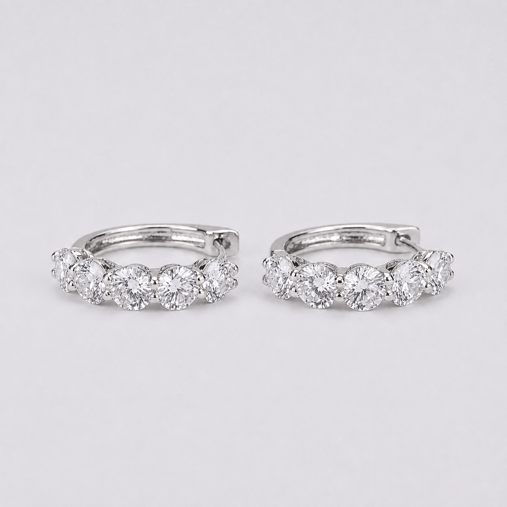 Round Cut Lab Grown Diamond 0.15 Ct. Hoop Earrings (VS-EF)