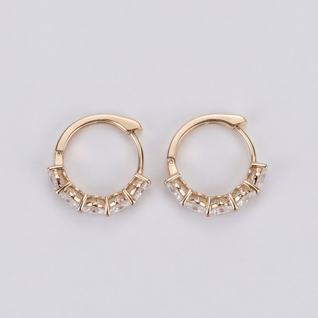 Round Cut Lab Grown Diamond 0.15 Ct. Hoop Earrings (VS-EF)