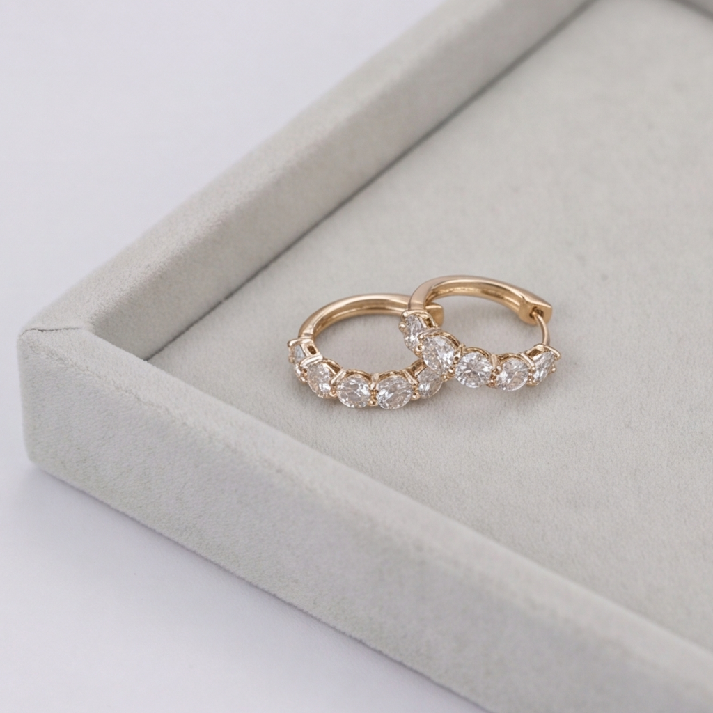 Round Cut Lab Grown Diamond 0.15 Ct. Hoop Earrings (VS-EF)
