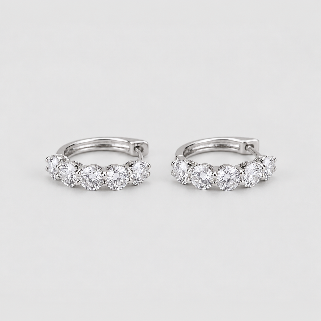 Lab Grown Diamond Round Cut Hoop Earrings 0.80 Ct. (EF/VVS-VS)