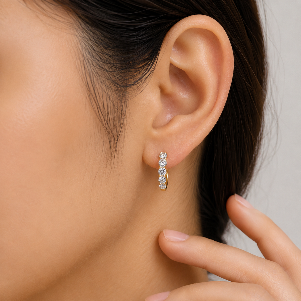 Round Cut Lab Grown Diamond 0.15 Ct. Hoop Earrings (VS-EF)