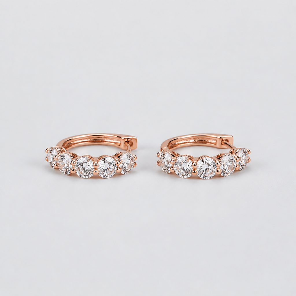 Lab Grown Diamond Round Cut Hoop Earrings 0.80 Ct. (EF/VVS-VS)