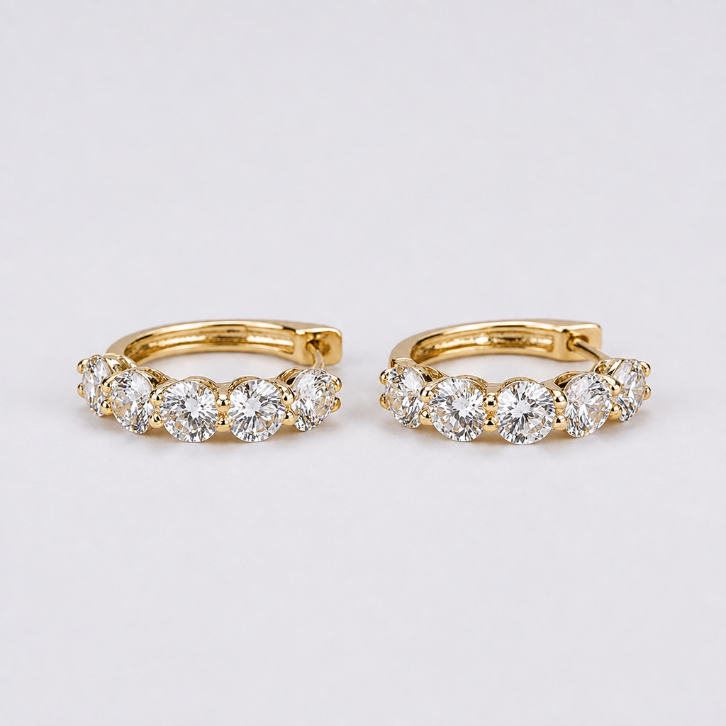 Round Cut Lab Grown Diamond 0.15 Ct. Hoop Earrings (VS-EF)