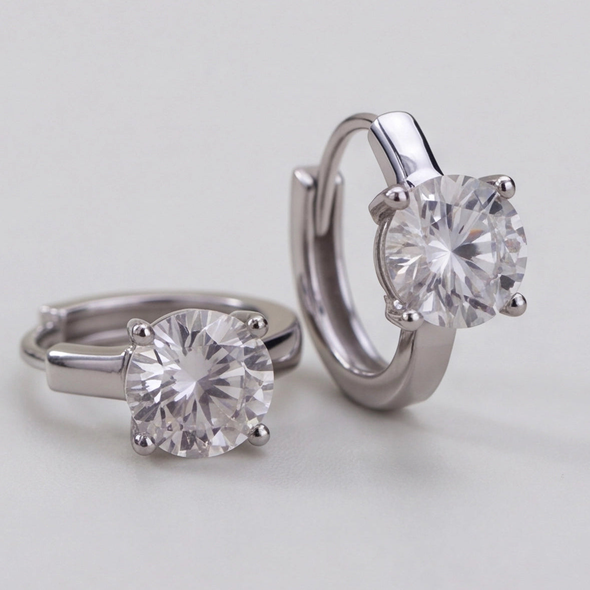 3 Ct. Lab-Grown Diamond Hoop Earrings Round Cut (VS-EF)