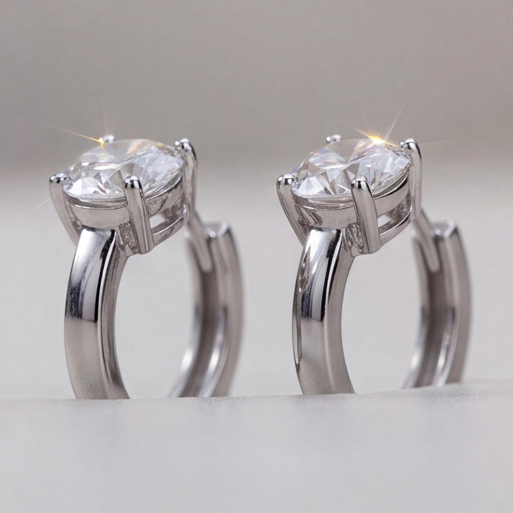 3 Ct. Lab-Grown Diamond Hoop Earrings Round Cut (VS-EF)