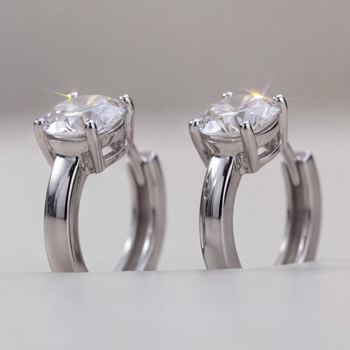 3 Ct. Lab-Grown Diamond Hoop Earrings Round Cut (VS-EF)
