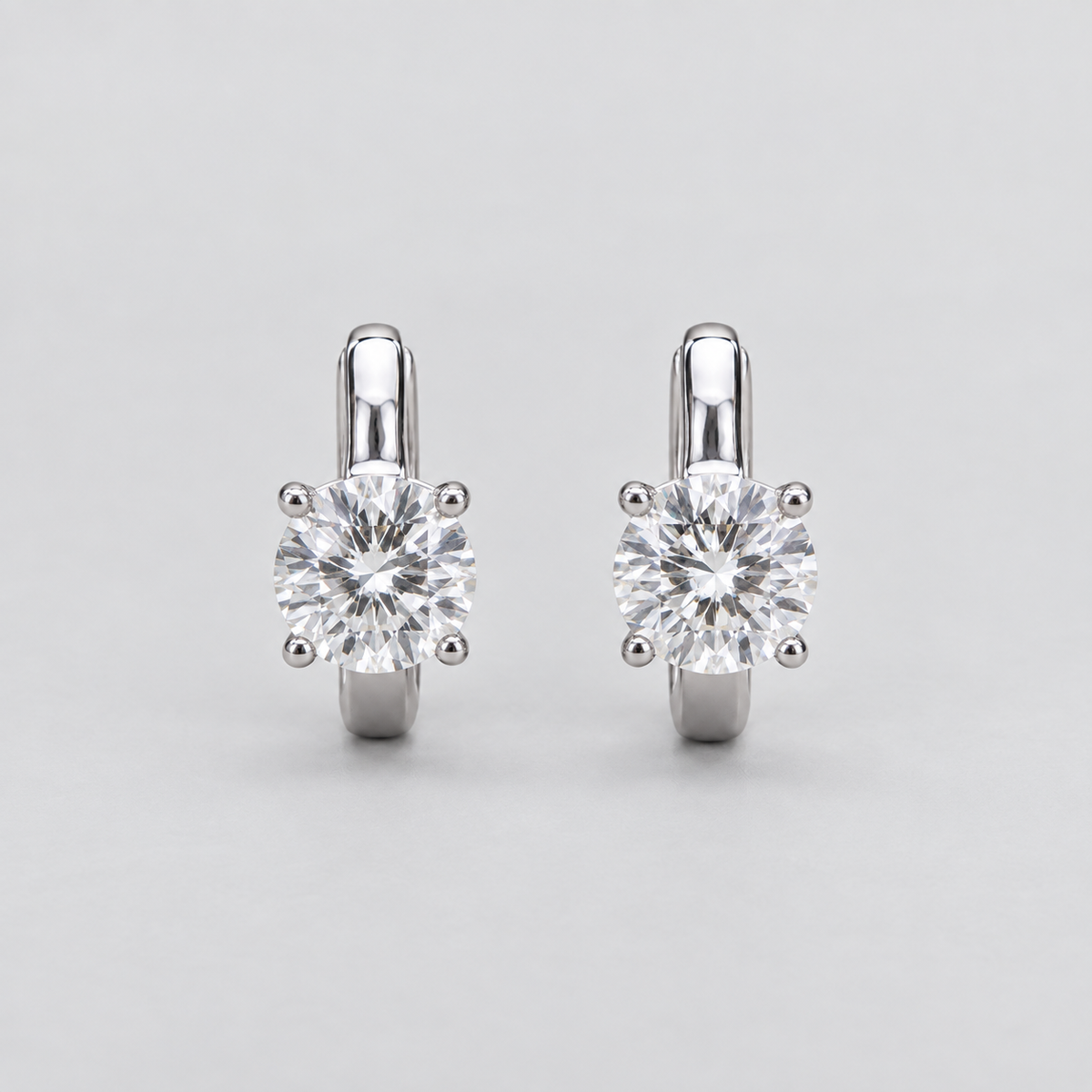 3 Ct. Lab-Grown Diamond Hoop Earrings Round Cut (EF/VVS-VS)
