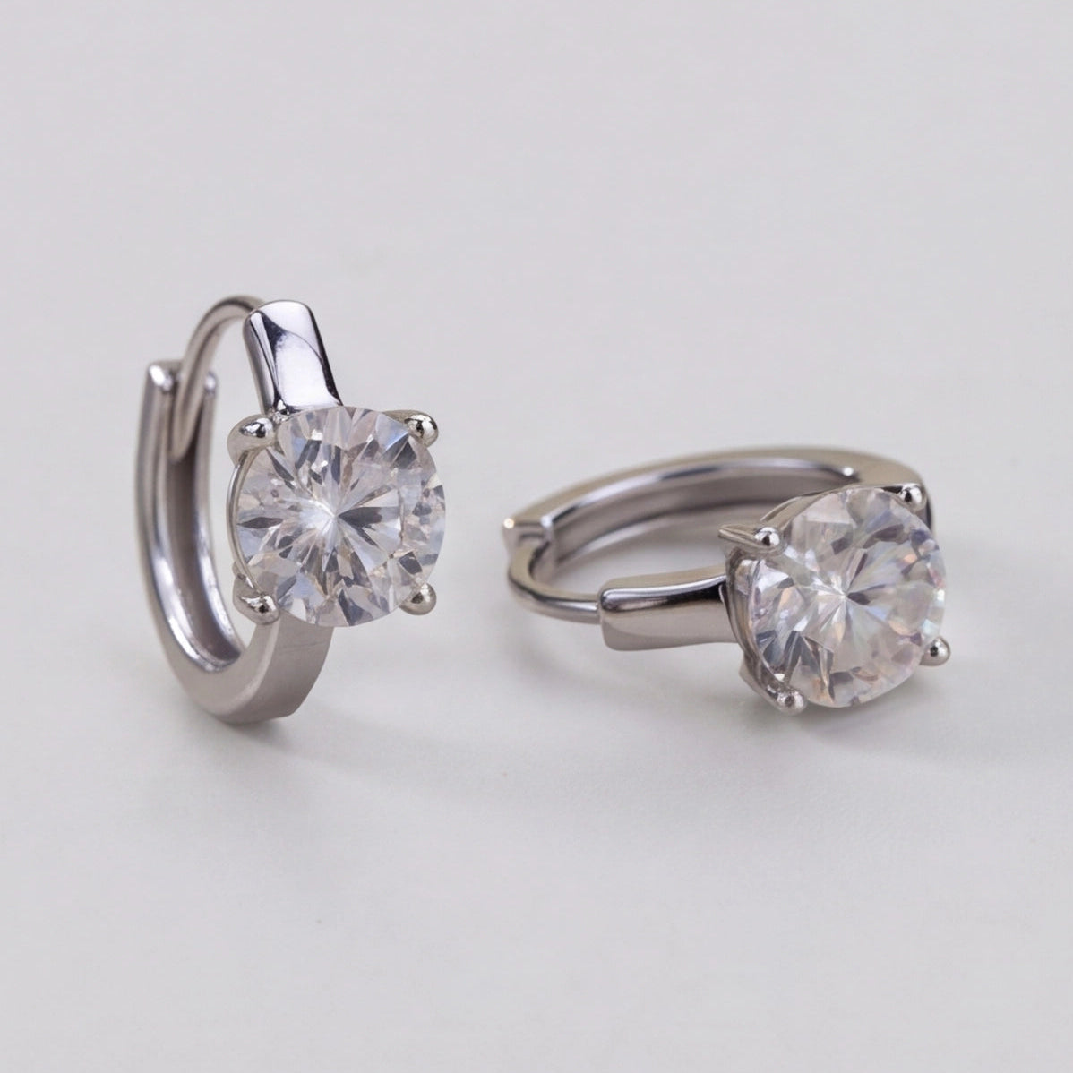 3 Ct. Lab-Grown Diamond Hoop Earrings Round Cut (VS-EF)