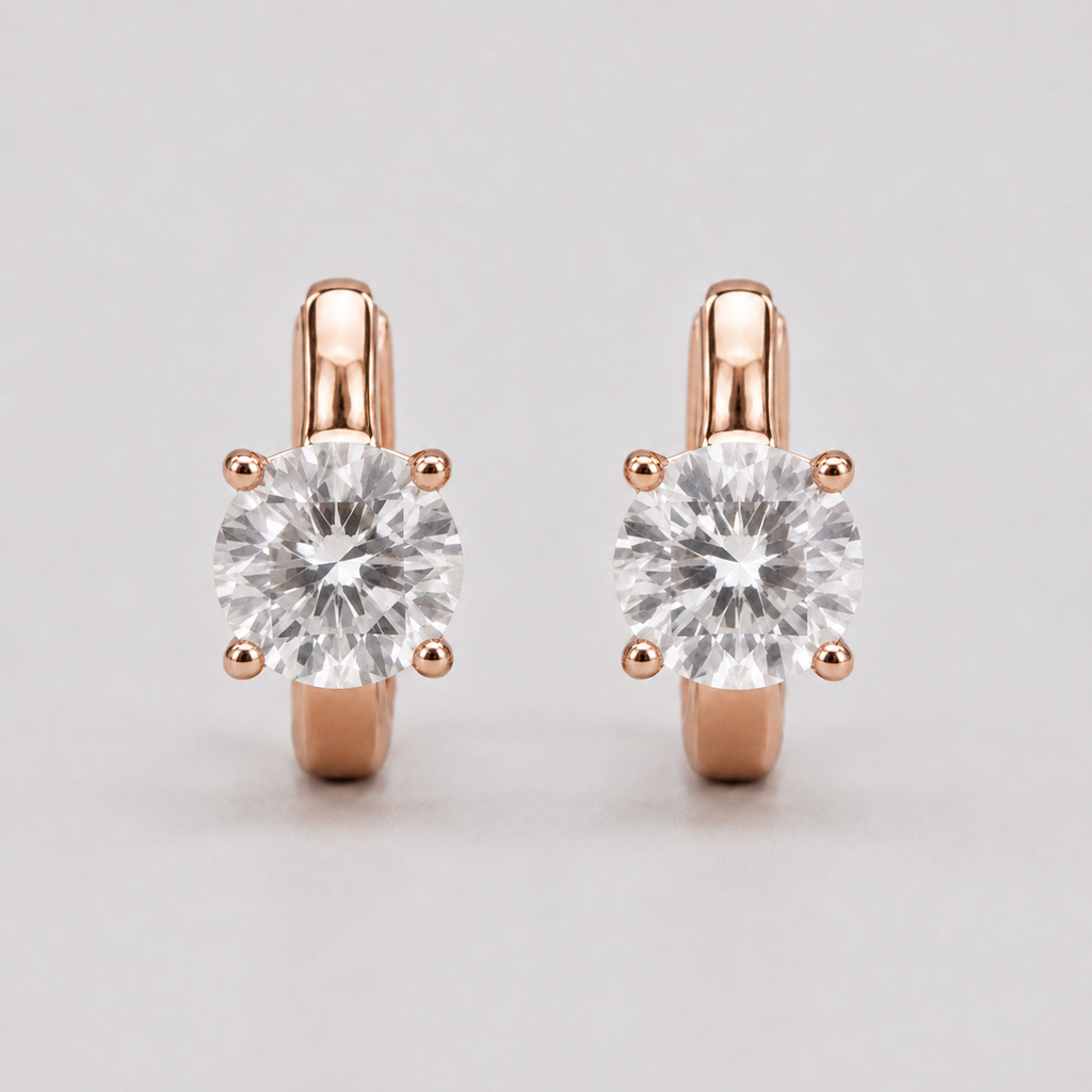 3 Ct. Lab-Grown Diamond Hoop Earrings Round Cut (VS-EF)