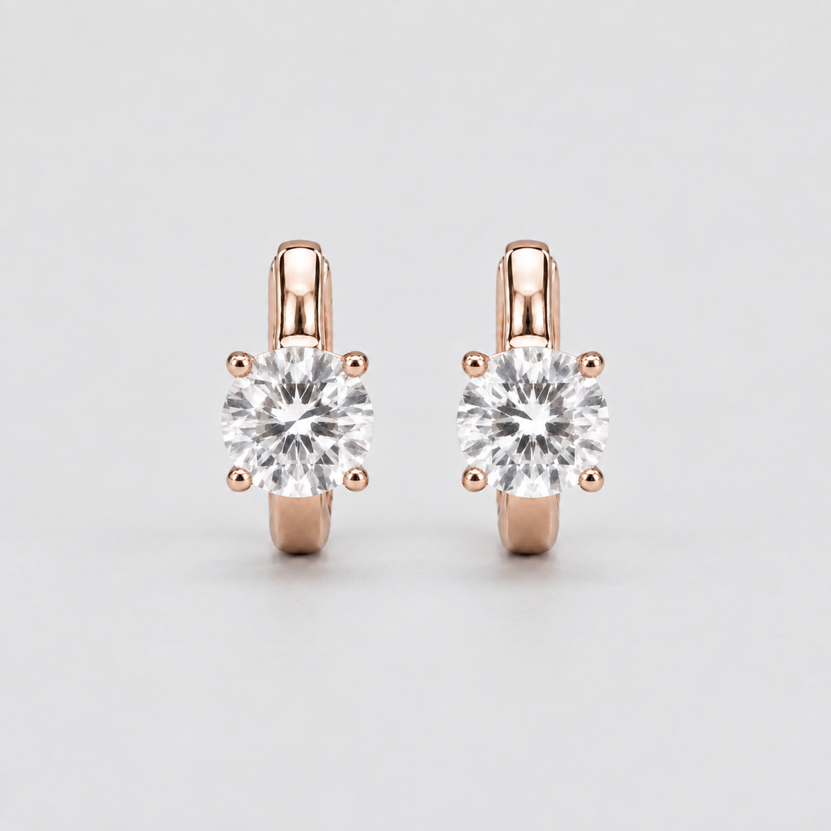 3 Ct. Lab-Grown Diamond Hoop Earrings Round Cut (EF/VVS-VS)
