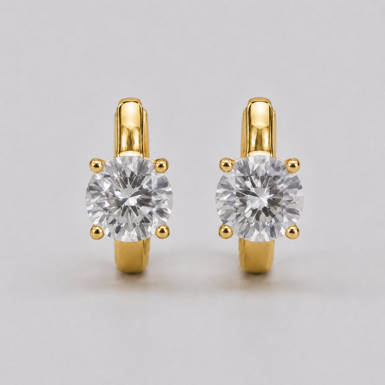 3 Ct. Lab-Grown Diamond Hoop Earrings Round Cut (VS-EF)