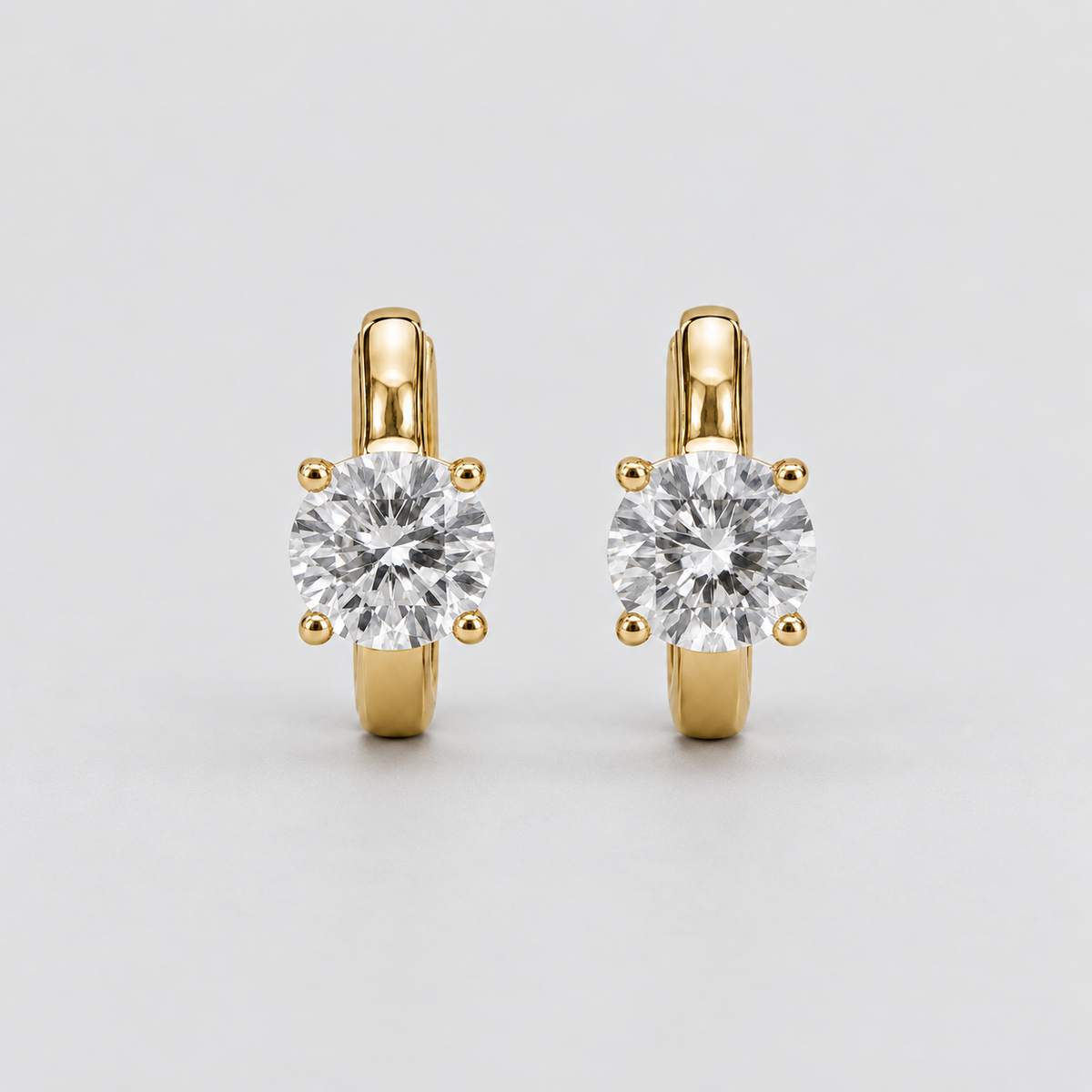 3 Ct. Lab-Grown Diamond Hoop Earrings Round Cut (EF/VVS-VS)