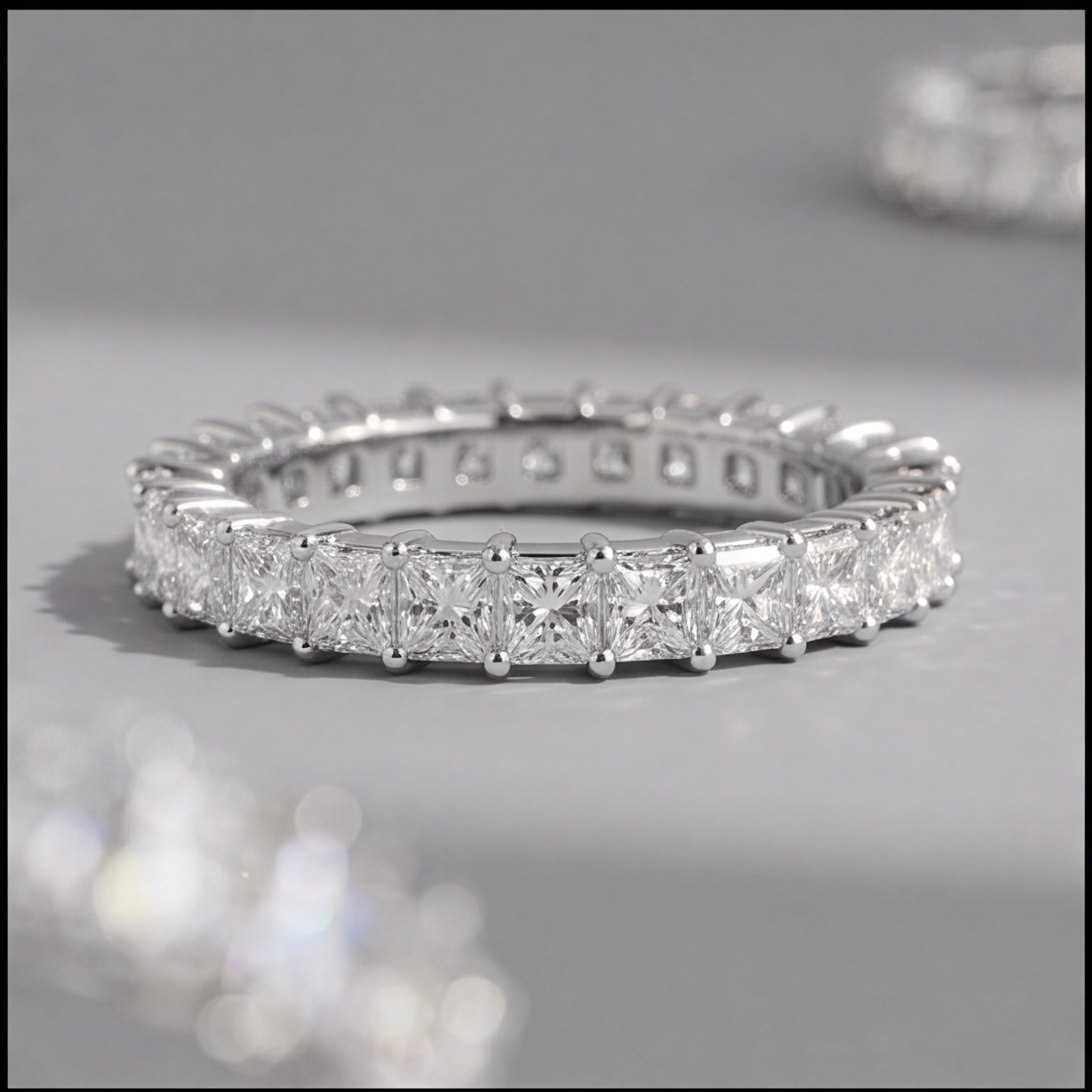 1.50 Ct. Lab-Grown Diamond Princess cut Eternity Band Rings (VS-EF)
