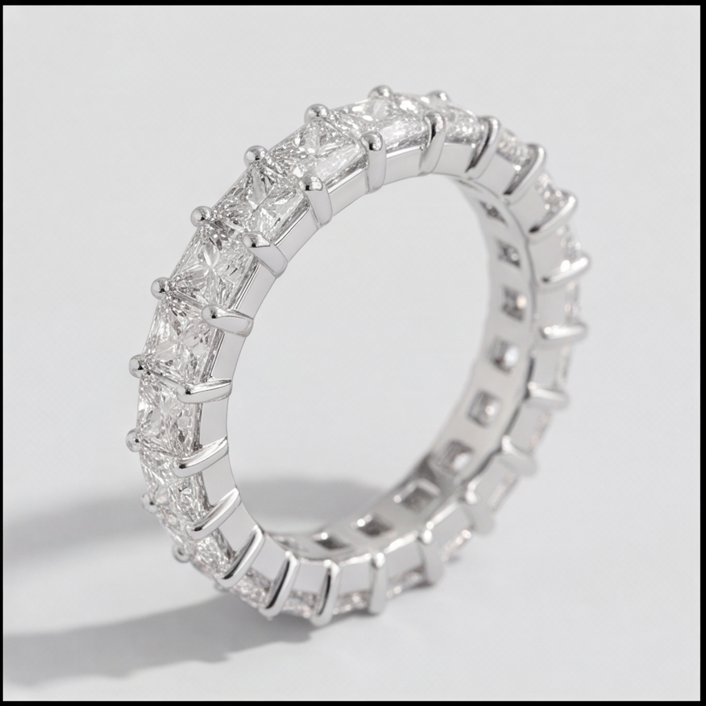 1.50 Ct. Lab-Grown Diamond Princess cut Eternity Band Rings (VS-EF)