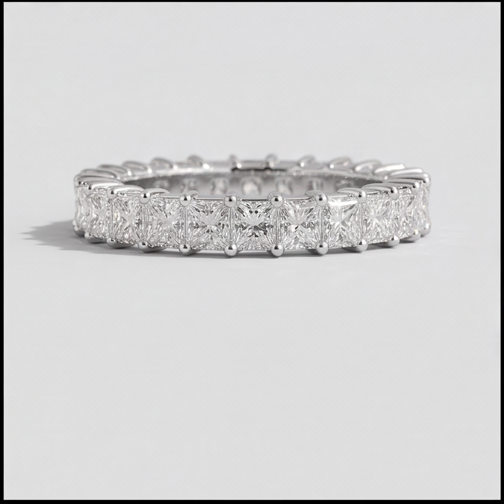 1.50 Ct. Lab-Grown Diamond Princess cut Eternity Band Rings (VS-EF)
