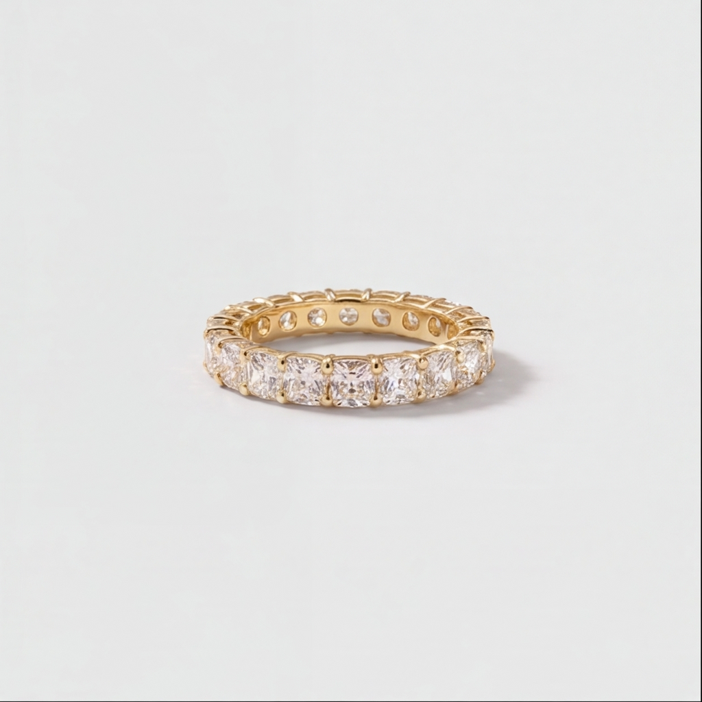 3.50 Ct. Lab-Grown Diamond Ring Eternity Cushion Cut (VS-EF)