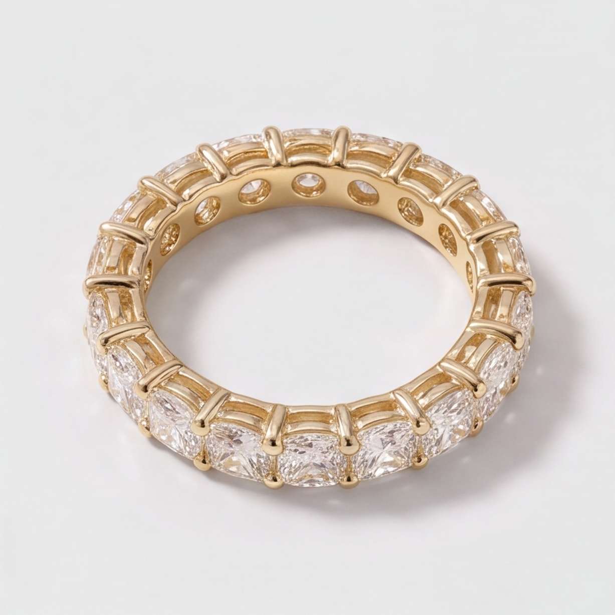 3.50 Ct. Lab-Grown Diamond Ring Eternity Cushion Cut (VS-EF)