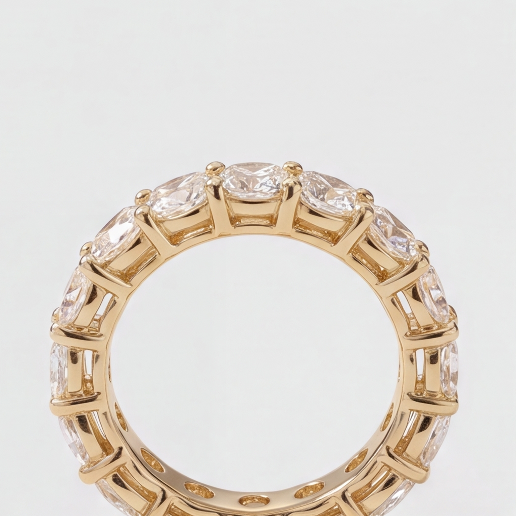3.50 Ct. Lab-Grown Diamond Ring Eternity Cushion Cut (VS-EF)