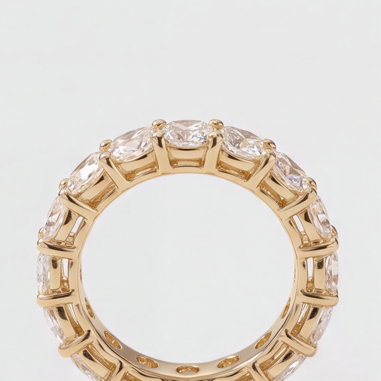 3.50 Ct. Lab-Grown Diamond Ring Eternity Cushion Cut (VS-EF)