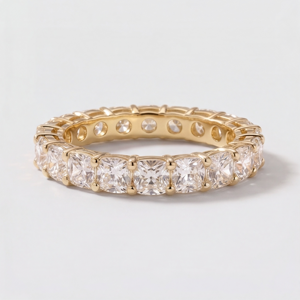 3.50 Ct. Lab-Grown Diamond Ring Eternity Cushion Cut (VS-EF)