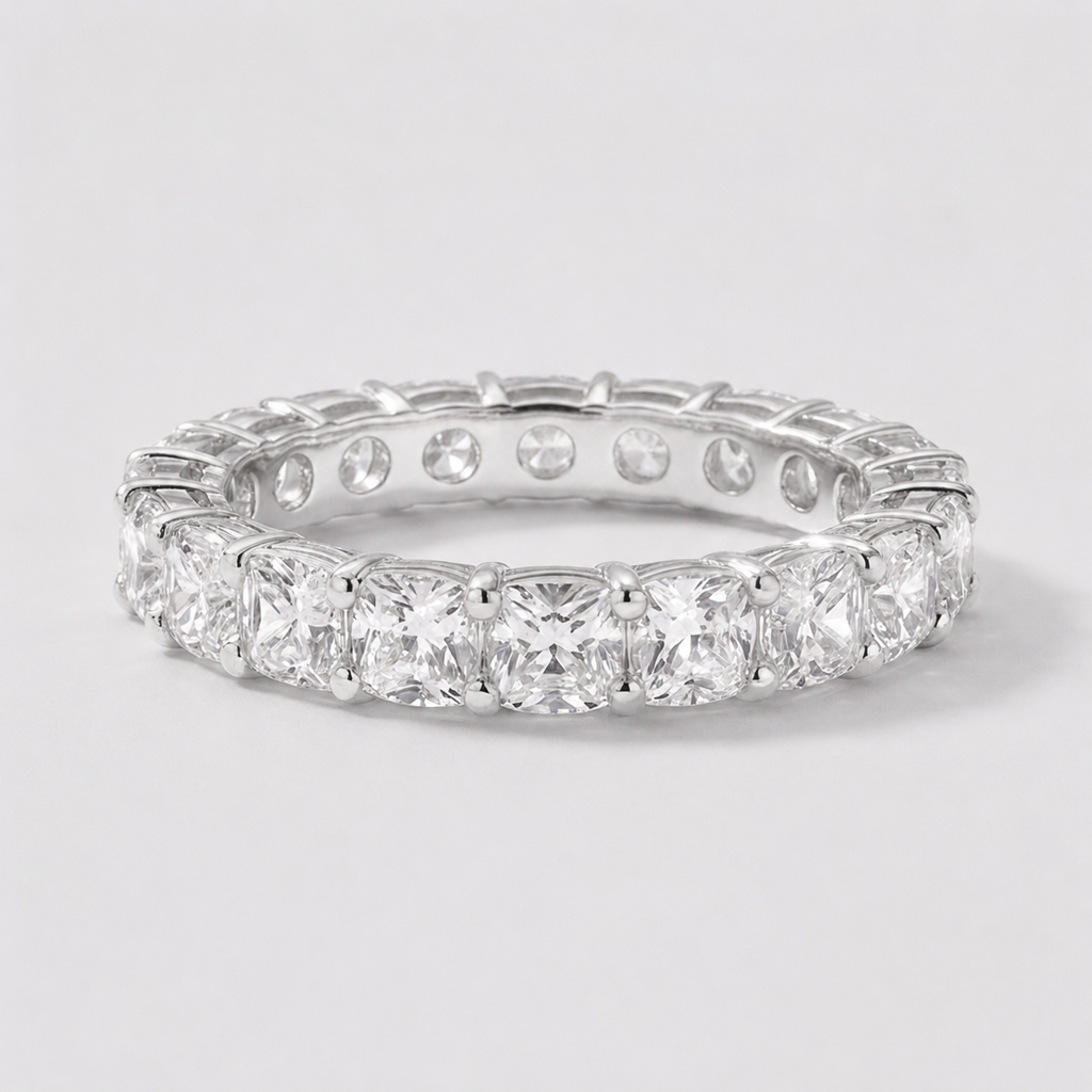 5 Ct. Lab-Grown Diamond Ring Eternity Cushion Cut (VS-EF)
