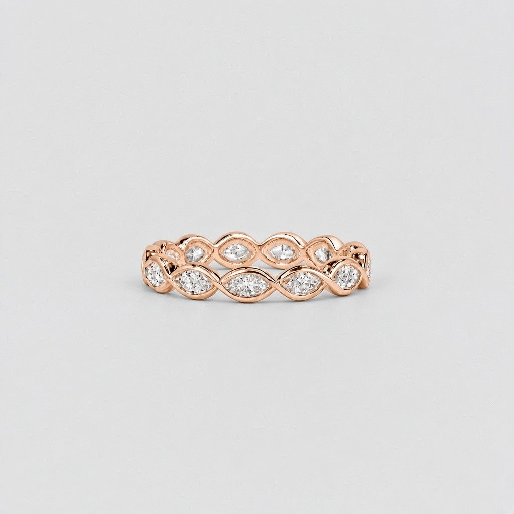1.5 Ct. Lab-Grown Diamond Marquise Cut Eternity Band Rings (EF/VVS-VS)
