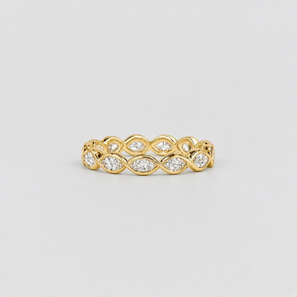 1.5 Ct. Lab-Grown Diamond Marquise Cut Eternity Band Rings (EF/VVS-VS)