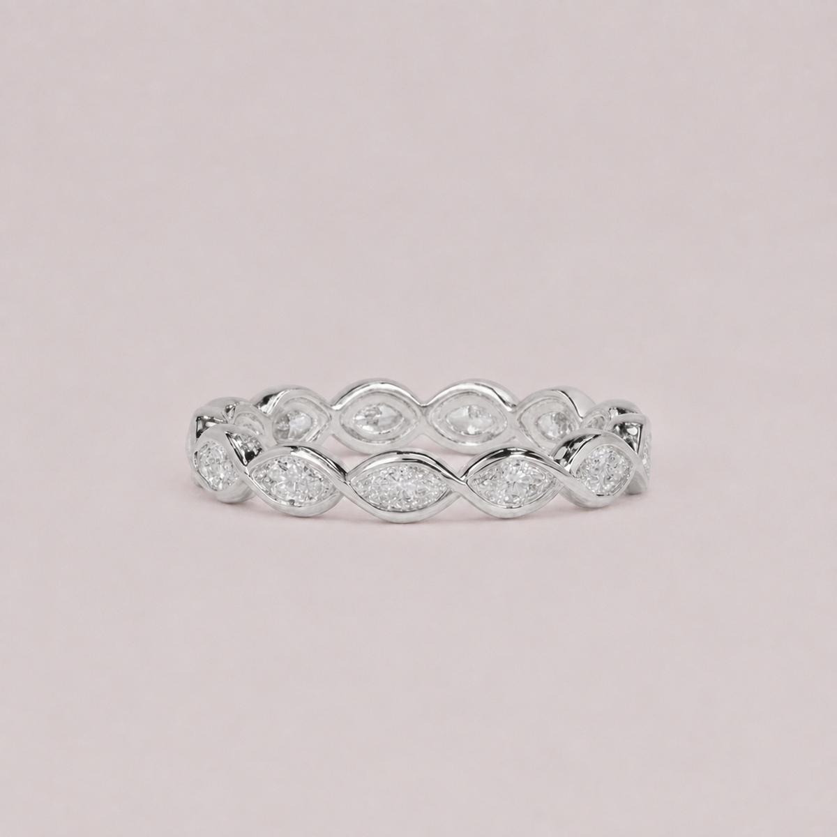 1.5 Ct. Lab-Grown Diamond Marquise Cut Eternity Band Rings (VS-EF)