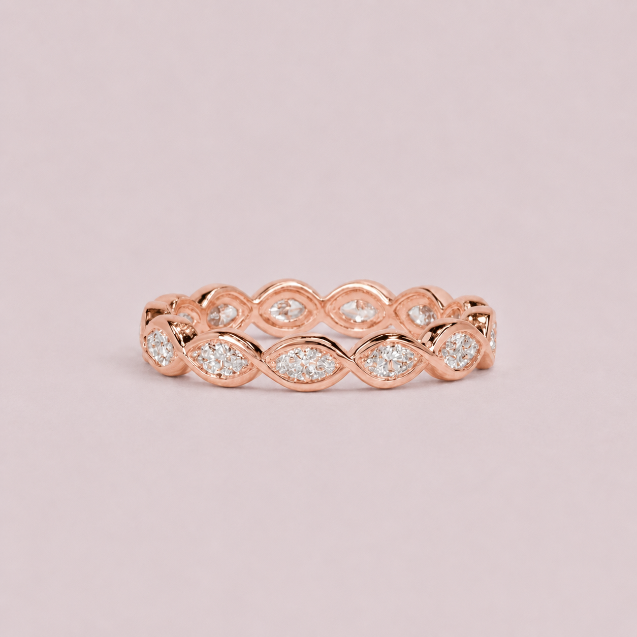 1.5 Ct. Lab-Grown Diamond Marquise Cut Eternity Band Rings (VS-EF)