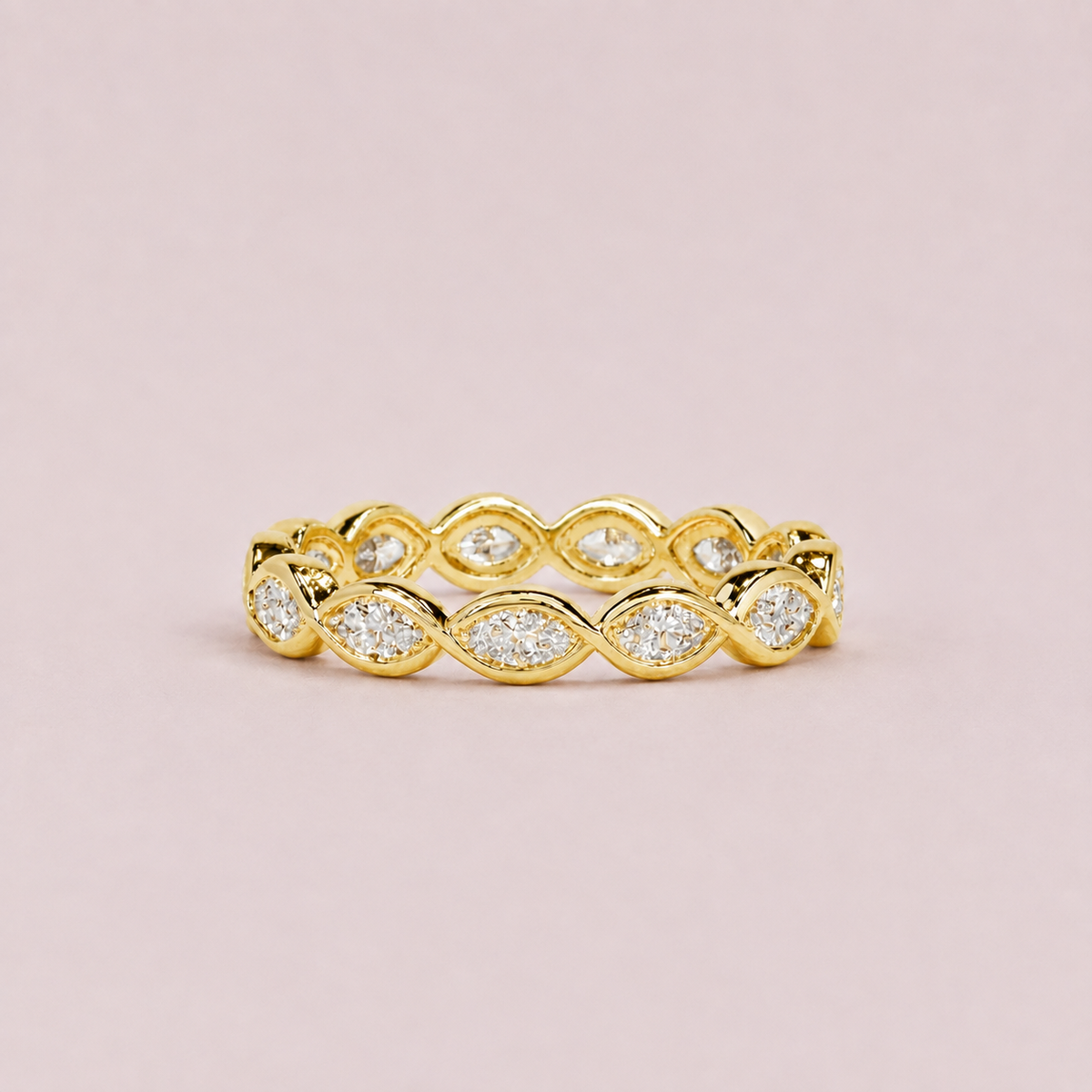 1.5 Ct. Lab-Grown Diamond Marquise Cut Eternity Band Rings (VS-EF)