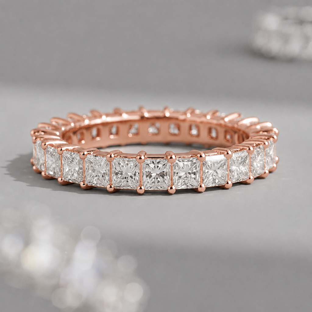 1.50 Ct. Lab-Grown Diamond Princess cut Eternity Band Rings (VS-EF)