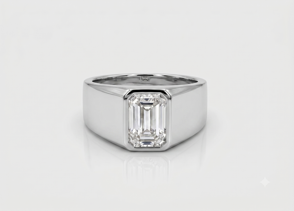 2.00tcw  (VS-EF) Natural Emerald Cut Lab-Grown Diamond Ring for Men