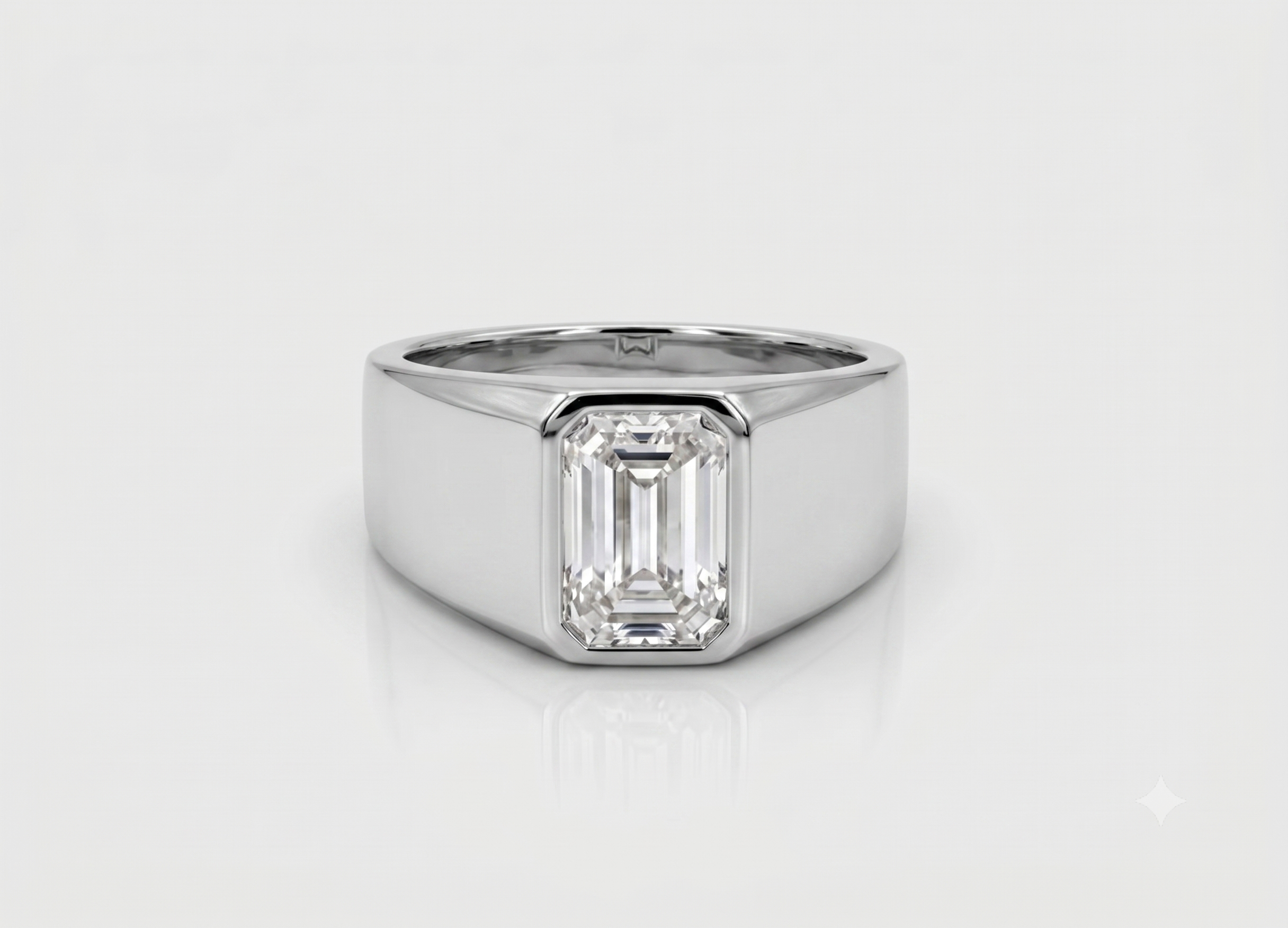 2.00tcw  (VS-EF) Natural Emerald Cut Lab-Grown Diamond Ring for Men
