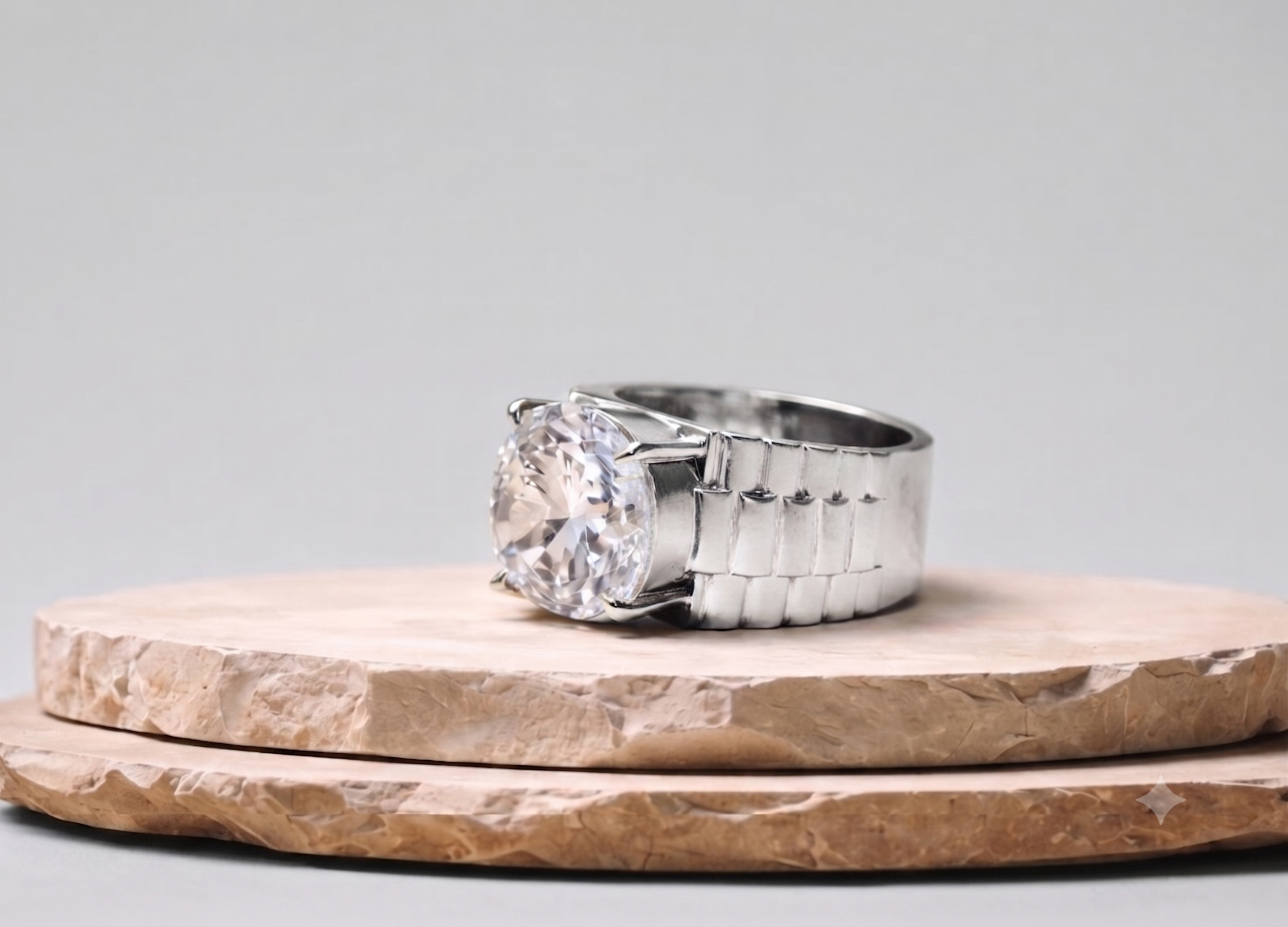 Luxury Gold Solitaire Statement Ring with Round Brilliant Stone | Fine Diamond Jewelry | Luxury Diamond Ring